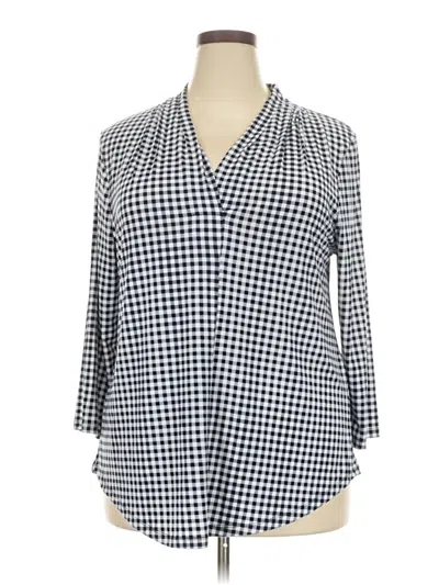 Pre-owned Charter Club 3/4 Sleeve Blouse In Blue