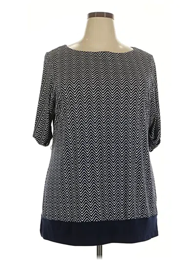Pre-owned Charter Club 3/4 Sleeve Blouse In Blue