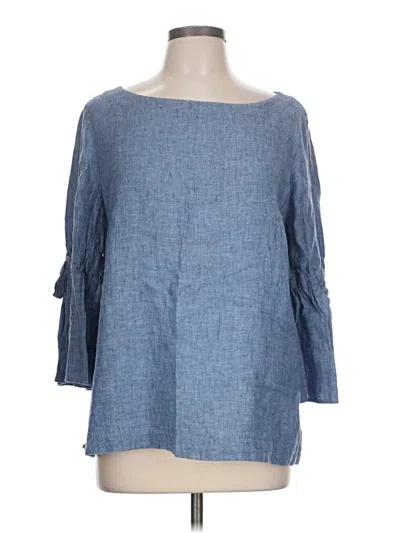 Pre-owned Charter Club 3/4 Sleeve Blouse In Blue