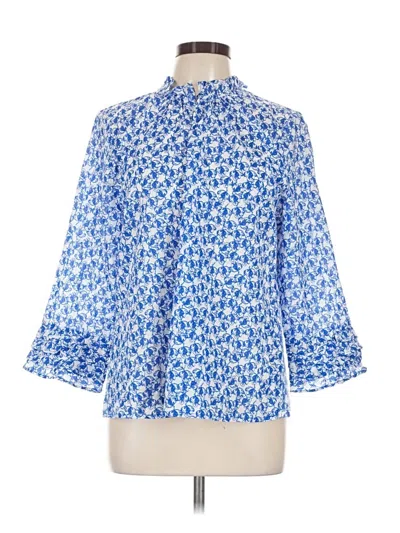 Pre-owned Charter Club 3/4 Sleeve Blouse In Blue
