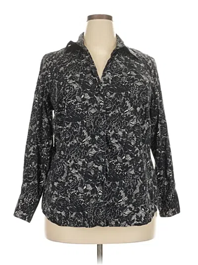 Pre-owned Charter Club 3/4 Sleeve Blouse In Gray