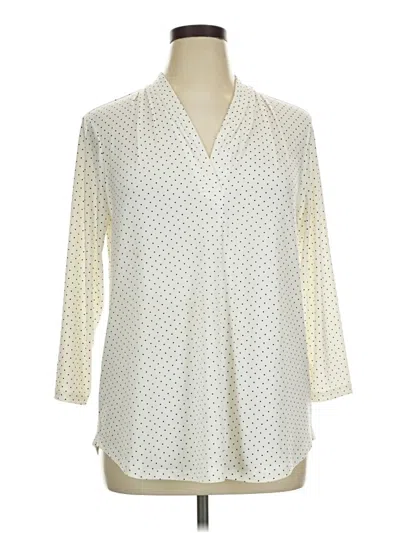 Pre-owned Charter Club 3/4 Sleeve Blouse In Ivory