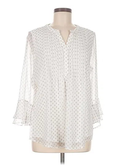 Pre-owned Charter Club 3/4 Sleeve Blouse In Ivory