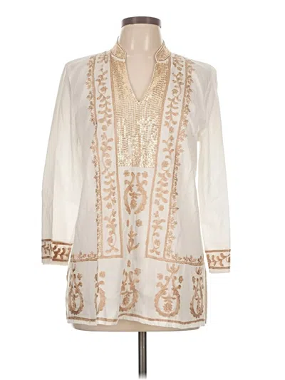 Pre-owned Charter Club 3/4 Sleeve Blouse In Ivory