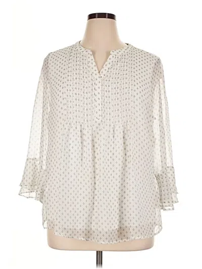 Pre-owned Charter Club 3/4 Sleeve Blouse In Ivory