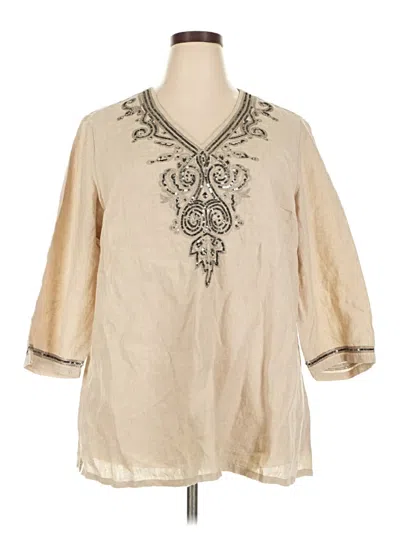 Charter Club 3/4 Sleeve Blouse In Neutral