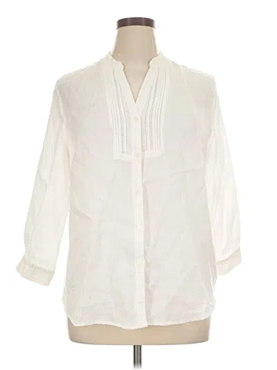 Pre-owned Charter Club 3/4 Sleeve Blouse In Ivory