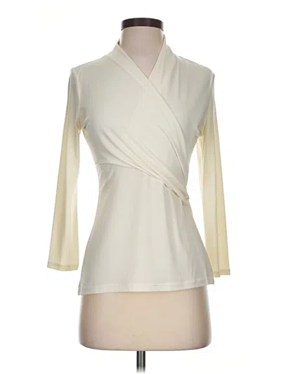 Pre-owned Charter Club 3/4 Sleeve Blouse In Ivory