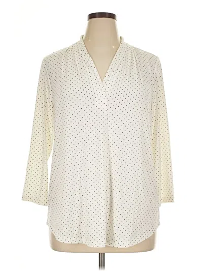 Pre-owned Charter Club 3/4 Sleeve Blouse In Ivory