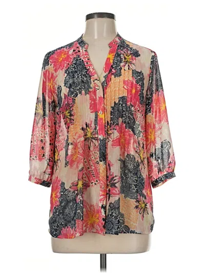 Pre-owned Charter Club 3/4 Sleeve Blouse In Orange