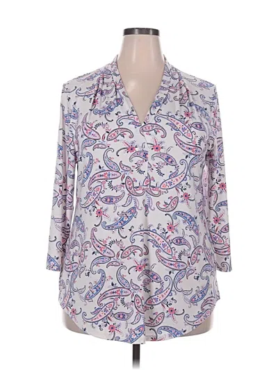 Pre-owned Charter Club 3/4 Sleeve Blouse In Pink