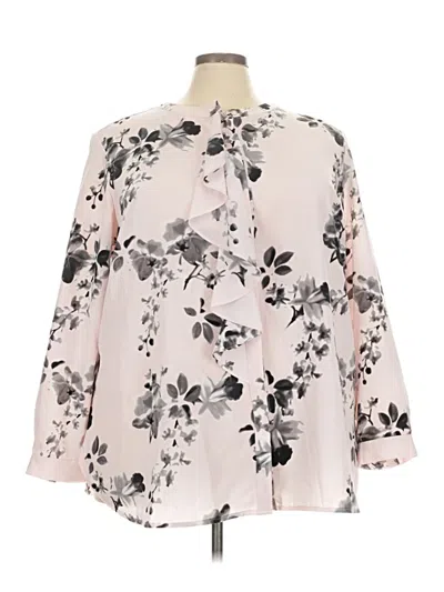 Pre-owned Charter Club 3/4 Sleeve Blouse In Pink