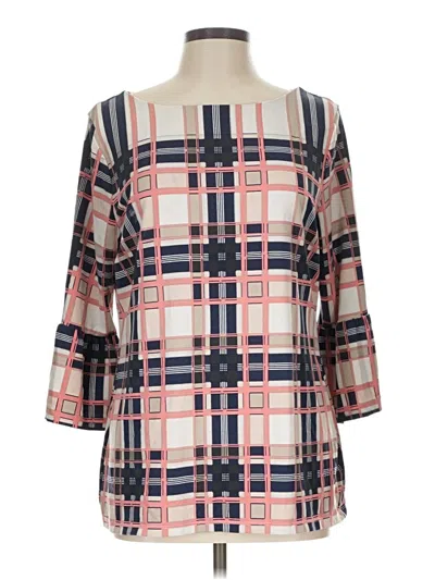 Pre-owned Charter Club 3/4 Sleeve Blouse In Pink