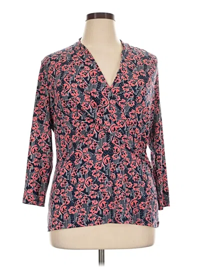 Pre-owned Charter Club 3/4 Sleeve Blouse In Pink