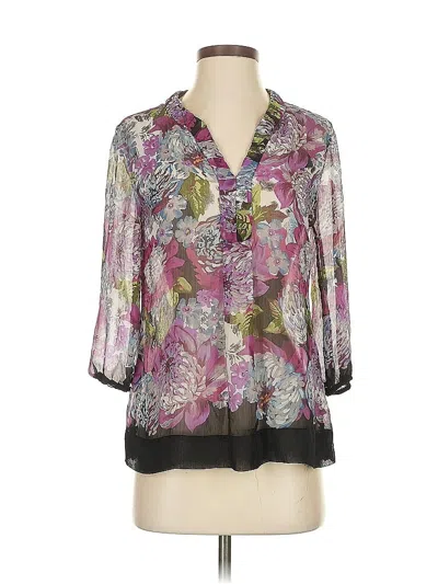 Pre-owned Charter Club 3/4 Sleeve Blouse In Purple