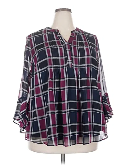 Pre-owned Charter Club 3/4 Sleeve Blouse In Purple