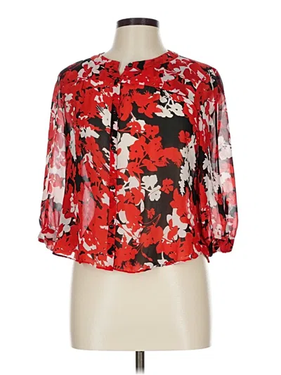 Pre-owned Charter Club 3/4 Sleeve Blouse In Red
