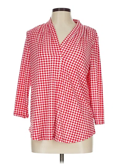 Pre-owned Charter Club 3/4 Sleeve Blouse In Red