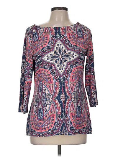 Pre-owned Charter Club 3/4 Sleeve Blouse In Red