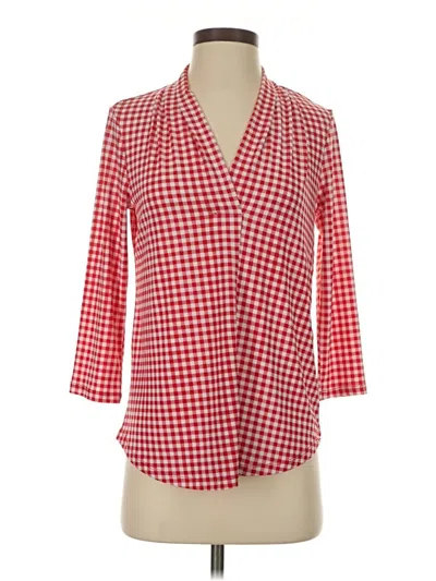 Pre-owned Charter Club 3/4 Sleeve Blouse In Red