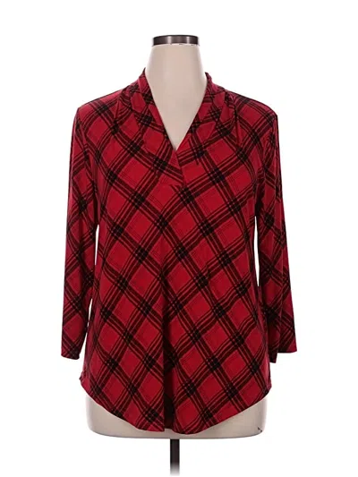 Pre-owned Charter Club 3/4 Sleeve Blouse In Red