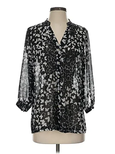 Pre-owned Charter Club 3/4 Sleeve Blouse In Silver