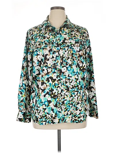 Pre-owned Charter Club 3/4 Sleeve Blouse In Teal