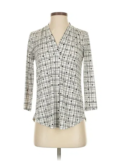 Pre-owned Charter Club 3/4 Sleeve Blouse In White