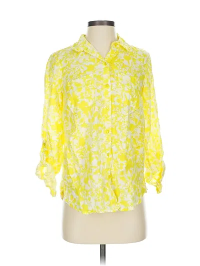 Pre-owned Charter Club 3/4 Sleeve Blouse In Yellow