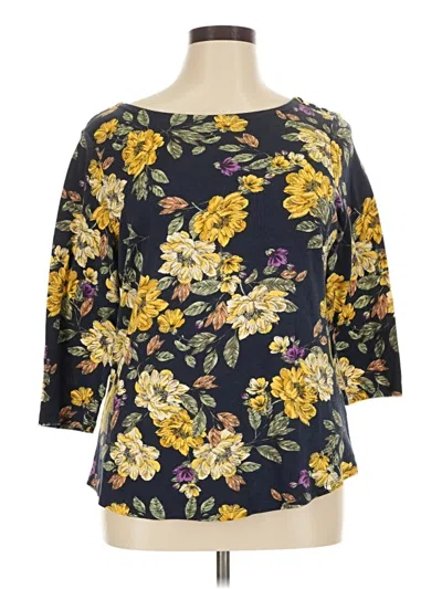 Pre-owned Charter Club 3/4 Sleeve Blouse In Yellow
