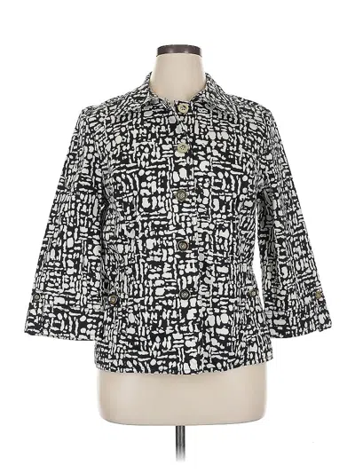 Pre-owned Charter Club 3/4 Sleeve Button Down Shirt In Black