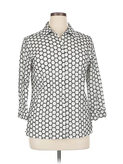 Pre-owned Charter Club 3/4 Sleeve Button Down Shirt In White