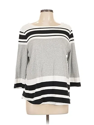 Pre-owned Charter Club 3/4 Sleeve T-shirt In Gray