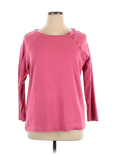 Pre-owned Charter Club 3/4 Sleeve T-shirt In Pink