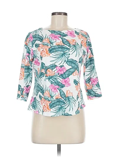 Pre-owned Charter Club 3/4 Sleeve T-shirt In White