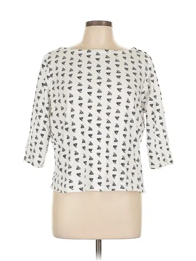 Pre-owned Charter Club 3/4 Sleeve T-shirt In White