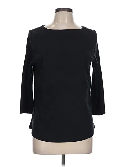 Pre-owned Charter Club 3/4 Sleeve Top Black Boatneck Tops