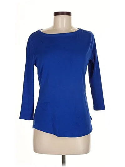 Pre-owned Charter Club 3/4 Sleeve Top Blue Boatneck Tops