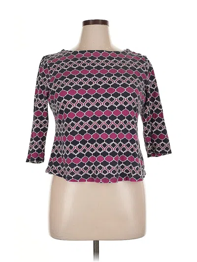 Pre-owned Charter Club 3/4 Sleeve Top Blue Square Neckline Tops