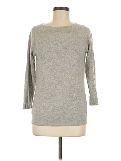 Pre-owned Charter Club 3/4 Sleeve Top Gray Boatneck Tops