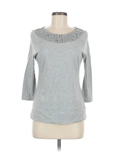 Pre-owned Charter Club 3/4 Sleeve Top Gray Cowl Neck Tops