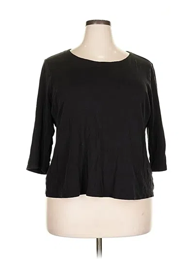 Pre-owned Charter Club 3/4 Sleeve T-shirt In Black