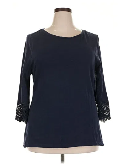 Pre-owned Charter Club 3/4 Sleeve T-shirt In Blue