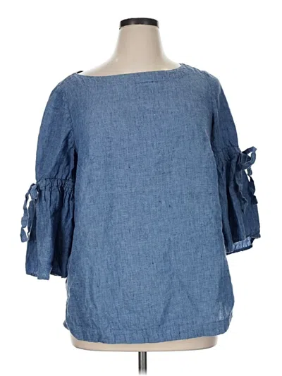 Pre-owned Charter Club 3/4 Sleeve T-shirt In Blue