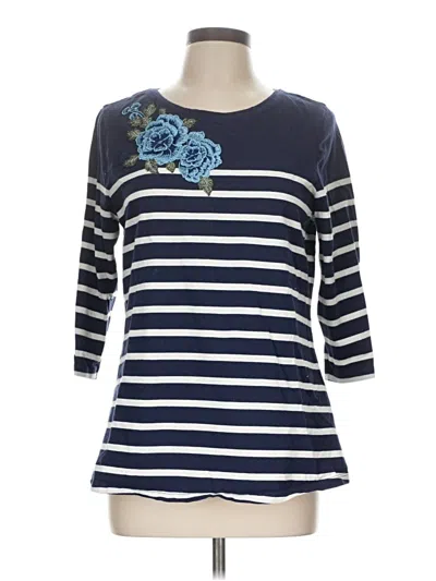 Pre-owned Charter Club 3/4 Sleeve T-shirt In Blue
