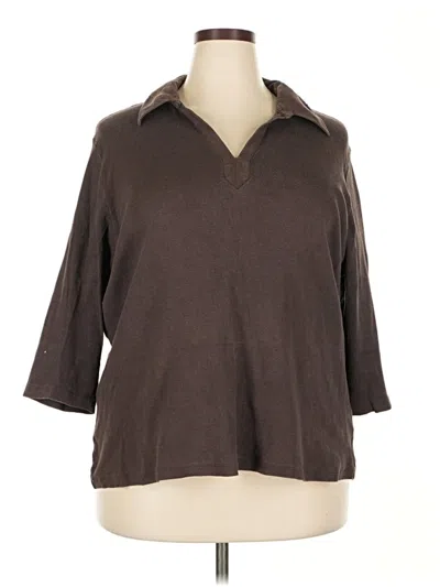 Pre-owned Charter Club 3/4 Sleeve T-shirt In Brown