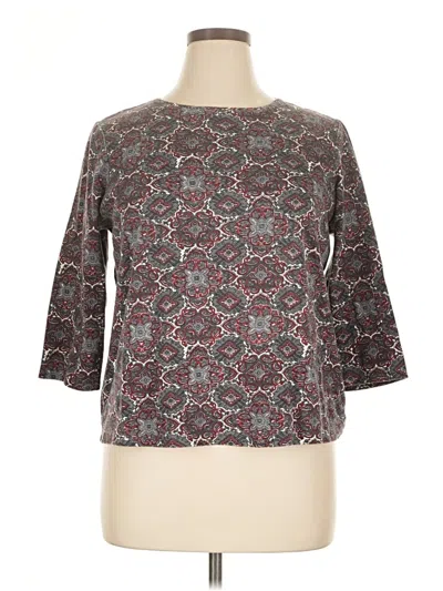 Pre-owned Charter Club 3/4 Sleeve T-shirt In Brown