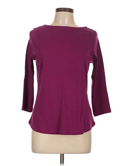 Pre-owned Charter Club 3/4 Sleeve T-shirt In Burgundy