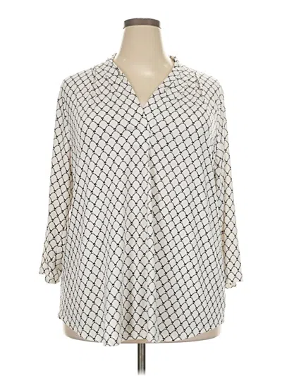 Pre-owned Charter Club 3/4 Sleeve T-shirt In Ivory