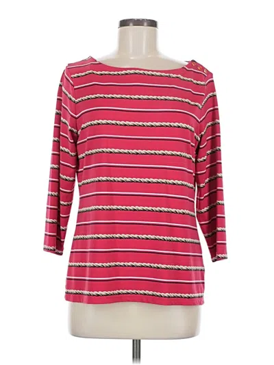 Pre-owned Charter Club 3/4 Sleeve T-shirt In Pink